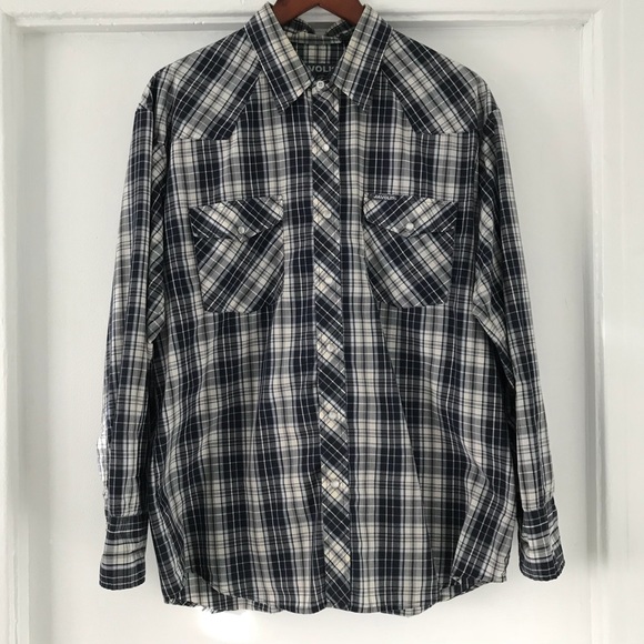 Javolis Other - Javolis Navy / Gray / White Cowboy Style Shirt